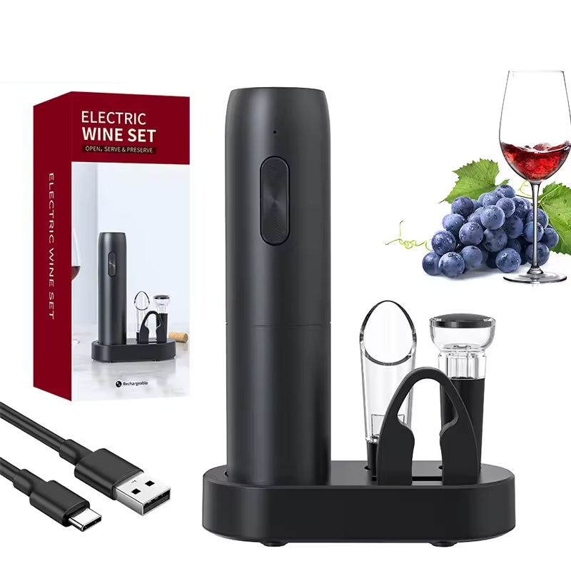 Wine Beer Bottle - Pembuka botol anggur listrik 4-in-1, Set