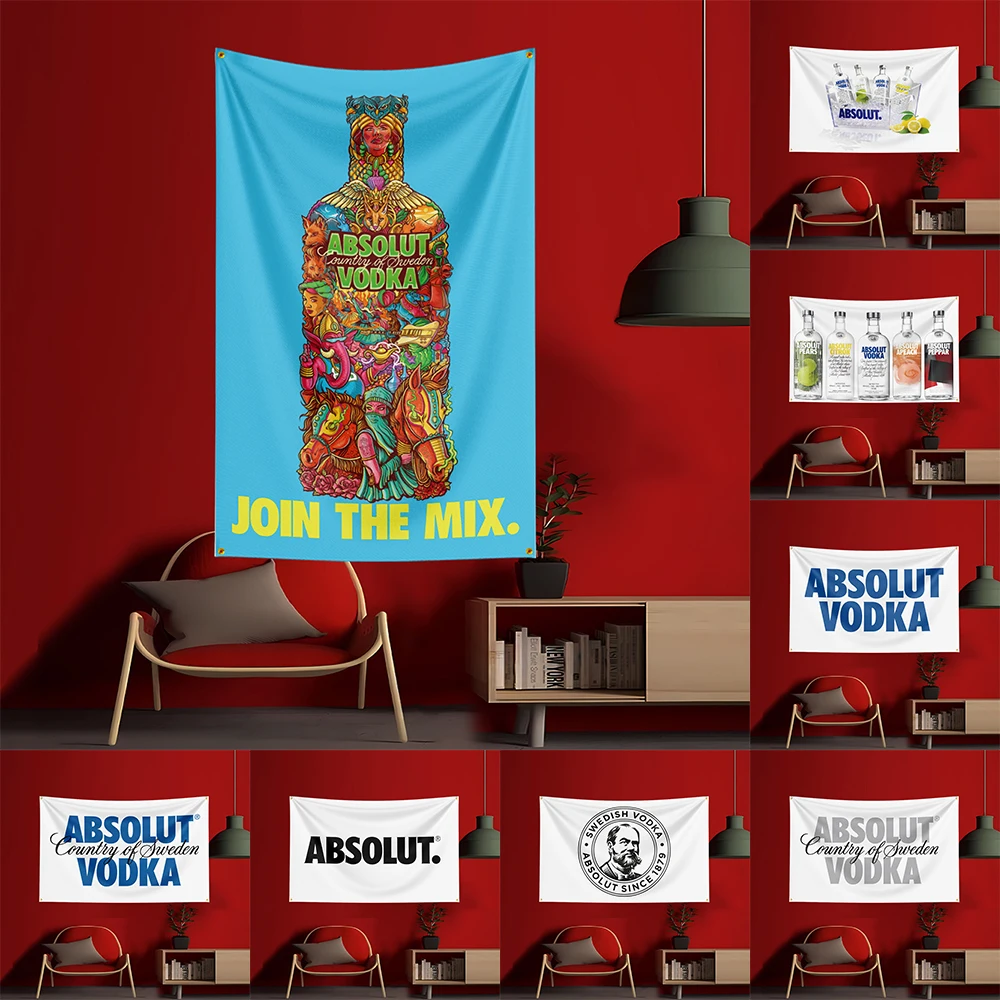 Wine Beer Garden - 90X150CM A-Absolut Bendera Vodkas Poliester Dicetak