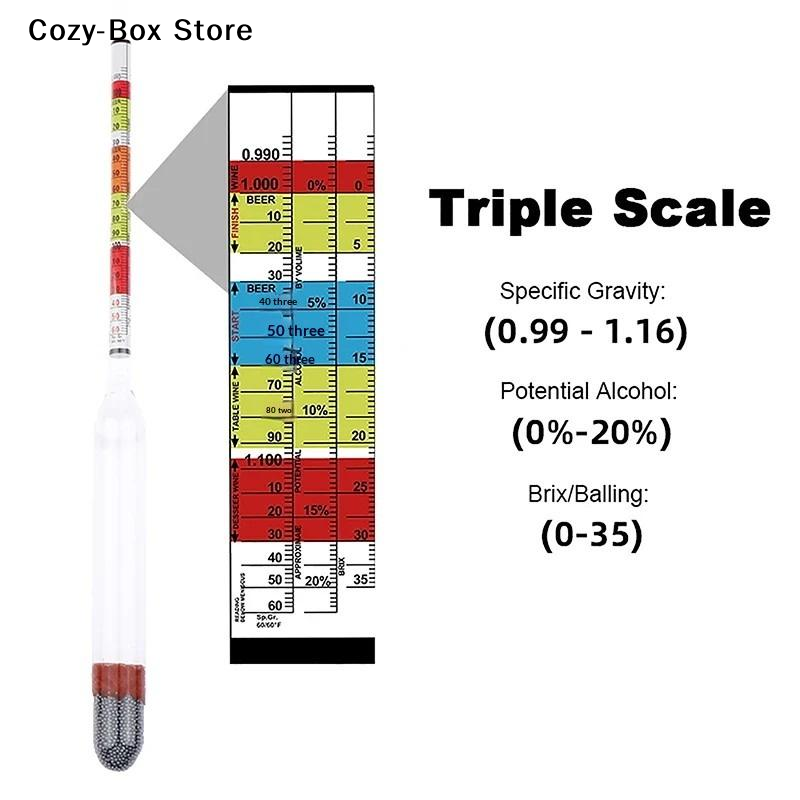 [ZY]1Pcs Hidrometer 3 Skala Un - Wine Beer Cider ulasan dan harga