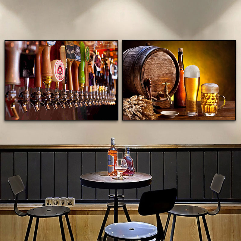 Lukisan Kanvas Botol Bir Anggu - Wine Beer Bottle ulasan dan harga